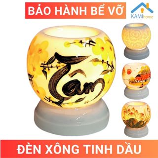Đèn xông tinh dầu sứ cắm điện Thư Pháp (Chọn mẫu) Tặng Tinh dầu đuổi muỗi thơm phòng