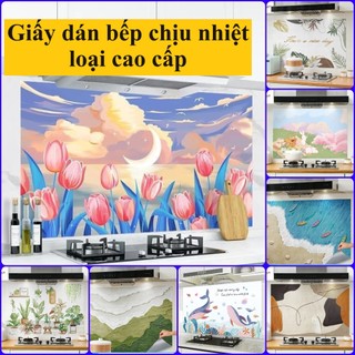 Loại cao cấp giấy dán bếp cách nhiệt chống dầu mỡ,chịu nhiệt - decal dán bếp 3d, giấy dán tường bếp -miếng dán bếp