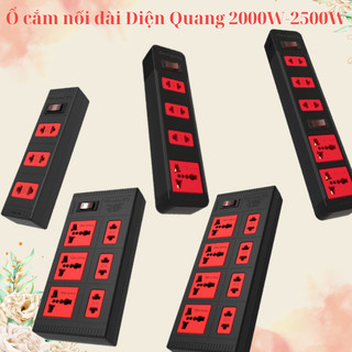 Ổ cắm nối Điện Quang 3,4,5,6,8 lỗ chịu tải 2500W dây dài 2m,5m