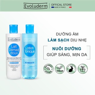 Bộ chăm sóc da Evoluderm Tẩy trang mắt môi 250ml và Sữa tẩy trang rửa mặt 250ml