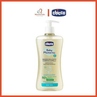 Sữa tắm gội Chicco 500ml cho bé 0m+, sữa tắm yến mạch cấp ẩm da cho trẻ em - Monnie Kids