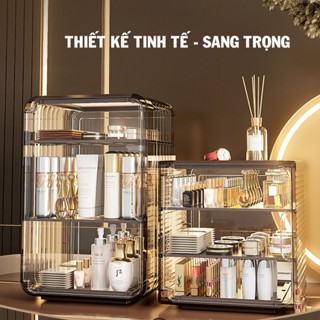 YTC- Tủ Đựng Mỹ Phẩm Để Bàn -Kệ Đựng Ly Cốc, Bình Sữa,  Bằng Acrylic Trong Suốt Chống Bụi sang trọng