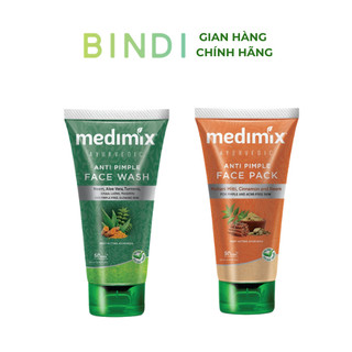 Combo Mặt nạ Medimix Anti Pimple Cleanser - Sữa rửa mặt Medimix Ngừa Mụn 150ml/tuýp