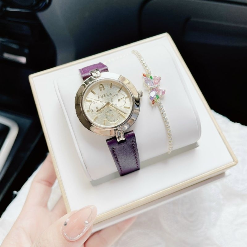 [Chính Hãng 100%] Đồng Hồ Nữ Furla WW00030009L2 Máy Nhật Quartz (Pin), Kính Khoáng Mặt Tròn Siz 36 D