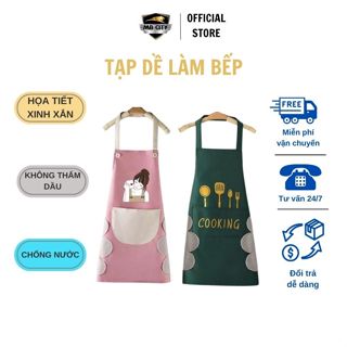 Tạp dề làm bếp chống nước - tạp dề không thấm dầu mỡ - tạp dề nấu ăn hoạ tiết xinh xắn hot