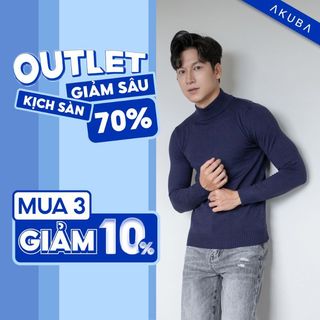 Áo len nam Akuba trơn, form slimfit, áo nhẹ co giãn thoải mái vận động, đã xử lý co rút, giữ nhiệt tốt 02AB2055
