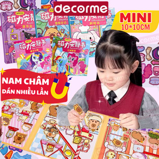 Bộ đồ chơi sticker nam châm hình chibi hoạt hình Kuromi, Pony, Capybara đáng yêu DecorMe Hình dán nam châm từ tính