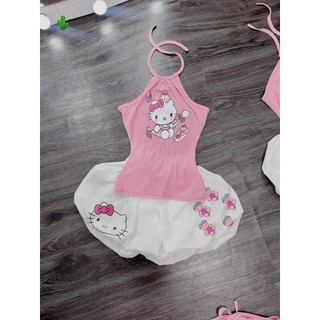 🌵🌵Set áo yếm kitty + quần bí in kitty pc