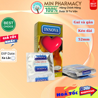 Bao cao su Innova Vàng/đen Malaysia Gân gai, Kéo dài thời gian (hộp 12 cái)