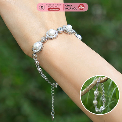 Lắc Tay Bạc 925 Đính Ngọc Trai 8Ly Và Đá Cz Vừa Sang Trọng Vừa Thời Trang - Ngọc Trai Trường Thịnh
