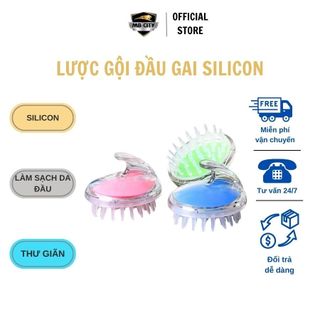 Lược gội đầu, lược massage da đầu, lược gội đầu massage gai silicon làm sạch da đầu thu giãn