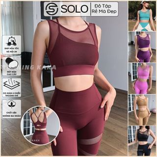 Set Đồ Tập Yoga Gym Thể Thao Nữ Áo Bra Có Mút Ngực Kèm Quần Legging Cạp Cao Gen Bụng Nâng Mông 1205