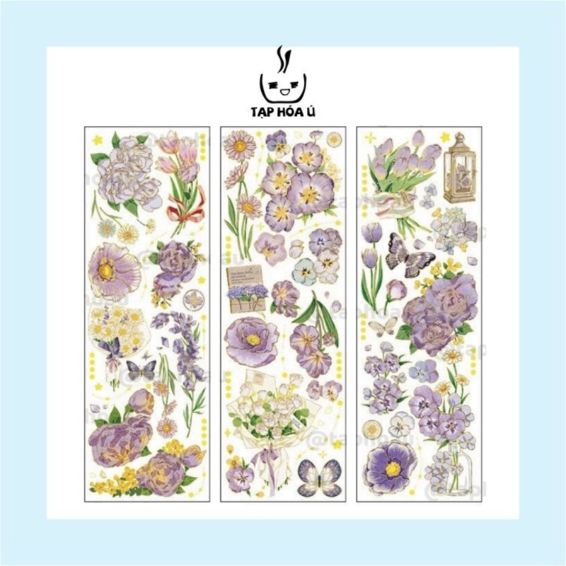 [FREESHIP] HÌNH DÁN STICKER 175 - PET STICKER DAZZLING FLOWERS DÙNG ĐỂ TRANG TRÍ NOTEBOOK, SỔ TAY, T