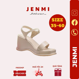 [Mã 𝗔𝗙𝗙𝗥𝗘𝗥𝗘 giảm 30K đơn từ 99K] JENMI- Sandal Đế Xuồng 7P Quai Ngang Độn Đế Cao Su Non Cao Cấp