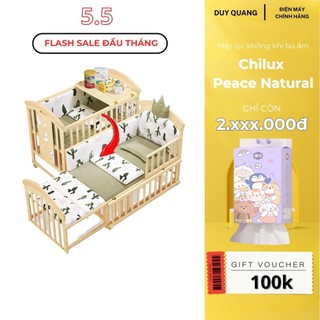 Nôi cũi cho bé Chilux Peace Natural - Nôi đa năng 6 chế độ, ship hỏa tốc Hà Nội