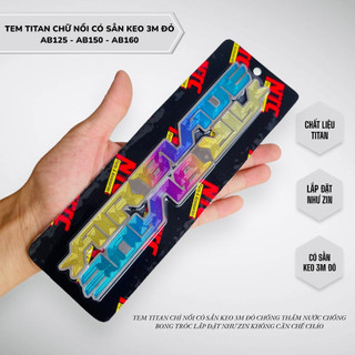 Tem titan chữ nổi AB125 AB150 AB160g lo bị phai màu có sẵn keo 3M loại tốt chống bong tróc