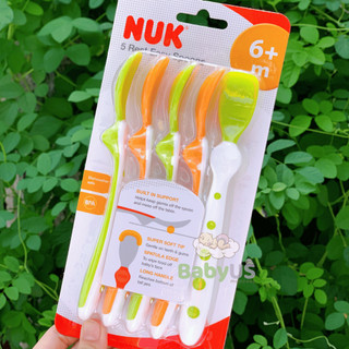 Bộ 5 thìa mềm nuk không chứa bpa, an toàn cho bé ăn dặm