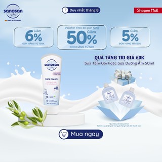 Kem dưỡng ẩm Sanosan Baby với protein sữa thủy phân 0M+ 100ml
