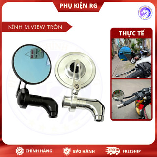 Kính chiếu hậu M.View tròn Nhôm CNC 3D, Kính Kiểu Motogadgett FUllBOX Hàng Siêu Cao Cấp cho nhiều dòng xe