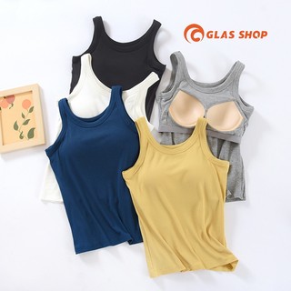 Áo Ba Lỗ Nữ Có Đệm Nâng Ngực GLASSHOP Chất Viscose Co Giãn Mềm Mại Thoáng Mát - GLA04 