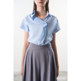 D.CHIC Áo cổ bẻ tay cộc tà lệch MS: 1812590