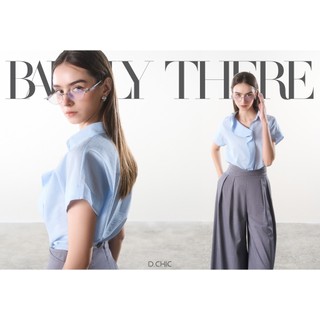 D.CHIC Áo cổ bẻ tay cộc tà lệch MS: 1812590