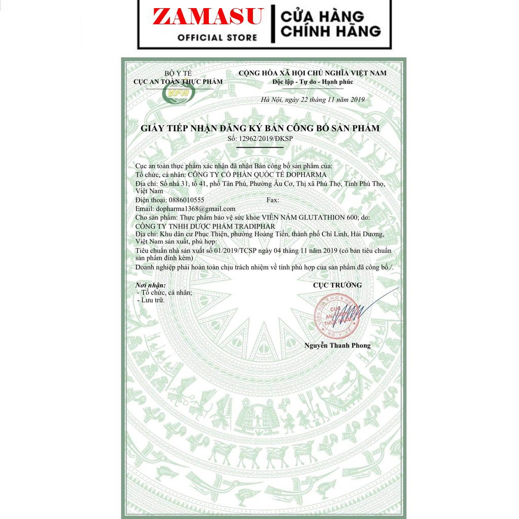 Viên uống trắng da Glutathione 600 Dr Lacir viên uống trắng da chính hãng mờ nám tàn nhang.