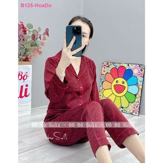 Bộ dài tay dài pijama lụa mango b125 b013 - đồ bộ suli