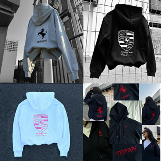 Áo hoodie zip porsche ferrari thêu full nam nữ cao cấp,chất nỉ bông siêu ấm,chất dày dặn,hàng xịn