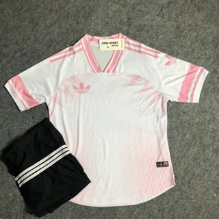 [DAZ - TH01] in tên số áo theo yêu cầu - Bộ quần áo bóng đá  không logo 3 lá trắng hồng mới - Hàng thun lạnh cao cấp