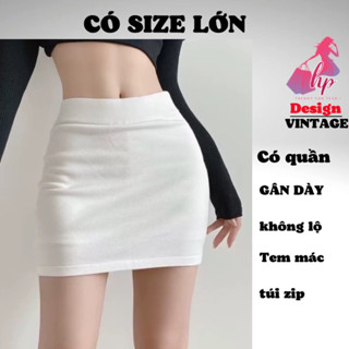 Chân váy chữ A dáng ngắn ôm body, váy nữ có quần trong màu đen trắng thun co giãn G507