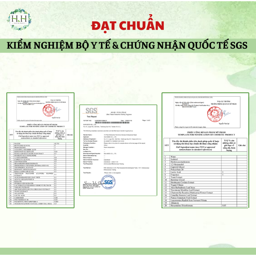 【Bộ sản phẩm chăm sóc vùng kín Phụ nữ 】Dung Dịch Vệ Sinh HH + Kem dưỡng hồng và se khít vùng kín HH + Xịt Phụ Khoa HH