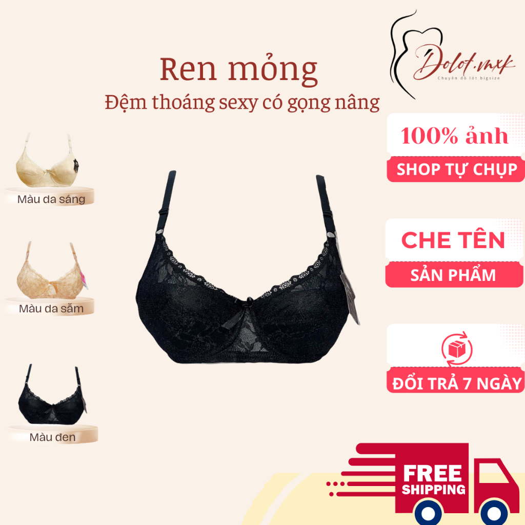 Áo Ngực To Bigsize Có Gọng Mút Mỏng Ren Đẹp Mềm Nâng Đẩy Ngực