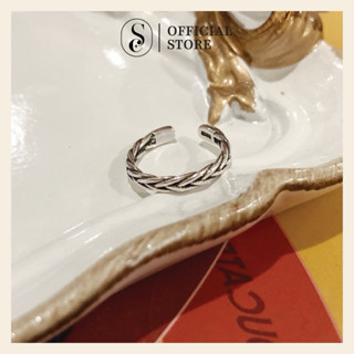 Nhẫn bạc S925 SOFF CLUB, nhẫn unisex, nhẫn ngón út, đeo khớp tay hoạ tiết bện thừng trẻ trung, năng động, không han gỉ