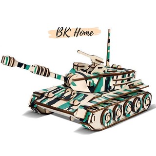 Đồ chơi lắp ráp 3D gỗ Birkeetoys mô hình xe Tank 137 mảnh ghép