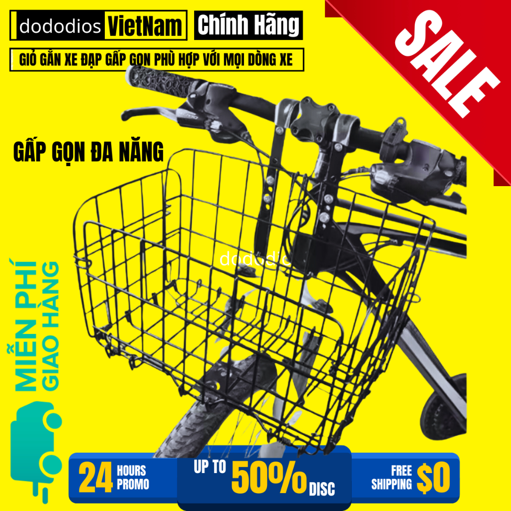Giỏ Xe Đạp Gấp Gọn Dododios Phù Hợp Với Mọi Dòng Xe - Hàng Chính Hãng