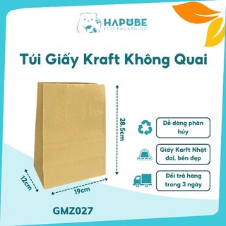 Combo 100 túi giấy kraft không quai 19x29cm