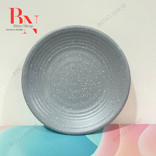 Đĩa Nhựa Gân Melamine Nhám Xám Nhiều Size