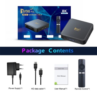 Android TV Box TV98pro 16+256GB,Android 14.0 8K WIFI băng tần kép, kết nối Bluetooth,Xem youtube...