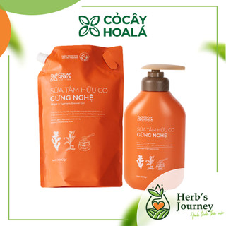 Sữa Tắm Thảo Dược Hữu Cơ Gừng Nghệ Cỏ Cây Hoa Lá Việt Nam 500gr - Dành Riêng Cho Mẹ Bầu, Mẹ Sau Sinh