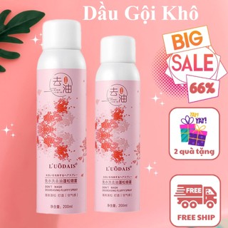 Dầu gội khô l'uôdais 200ml giúp tóc bồng bềnh, hết bết dính tóc bồng bềnh cấp tốc