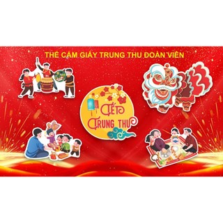 Set giấy trung thu trang trí bánh kem ND