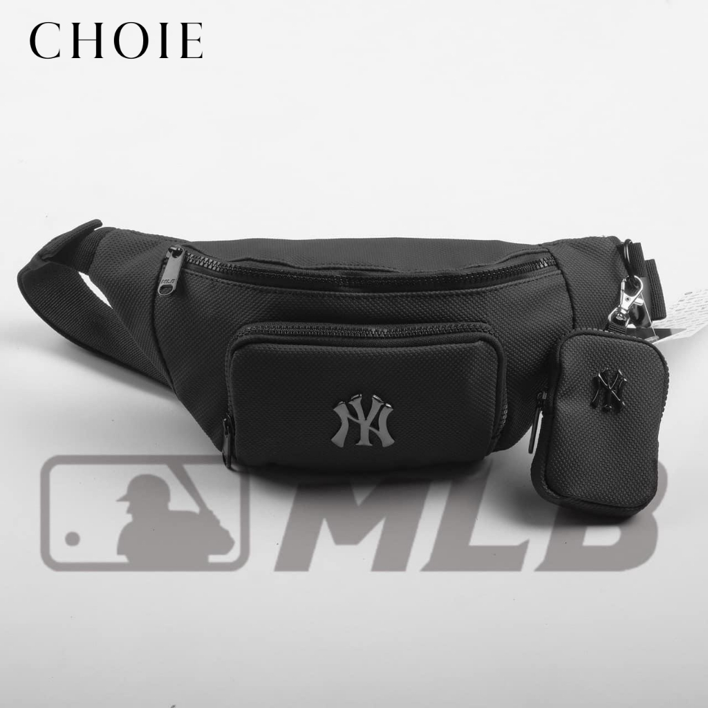 Túi Bao Tử Đeo Chéo Mini MLB Logo Kim Loại NY Vải Da Chống Nước, Túi Đeo Bụng ,Đeo Ngực Bán Hàng _CHOIE TX01