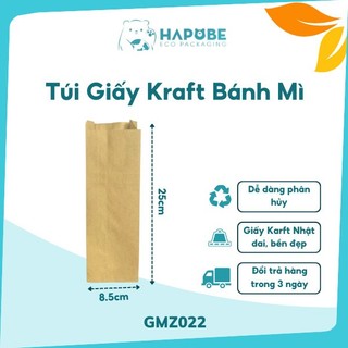 100 túi giấy kraft bánh mì B2 Hapobe GMZ022