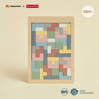 40 miếng xếp hình đồ chơi gỗ đạt chuẩn an toàn CHIPPIANDCO phát triển khả năng sáng tạo cho bé