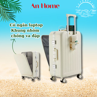 Vali du lịch Vali kéo size 20 Tích Hợp Khay cốc Cổng Sạc USB Ngăn Đựng Laptop AnHome Pehouse 23-31