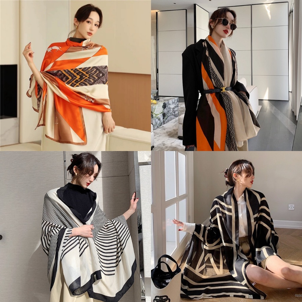 Khăn choàng lụa 90x180cm thời trang
