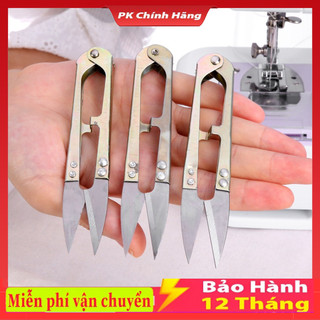 Kéo Bấm Chỉ, Kéo Cắt Chỉ cán kim loại màu vàng