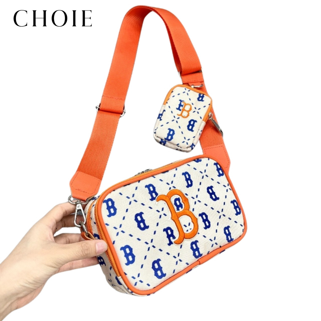 Túi Đeo Chéo MLB Logo Thêu Chữ B Vải Canvas Cao Cấp, Túi Đeo Chéo Mini Nam Nữ Phong Cách Trẻ Trung _CHOIE TX06