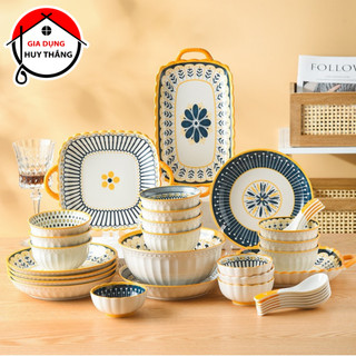 Bát Đĩa Sứ Decor Phong cách Bắc Âu Scandinavia Cao Cấp, Bát đĩa thổ cẩm